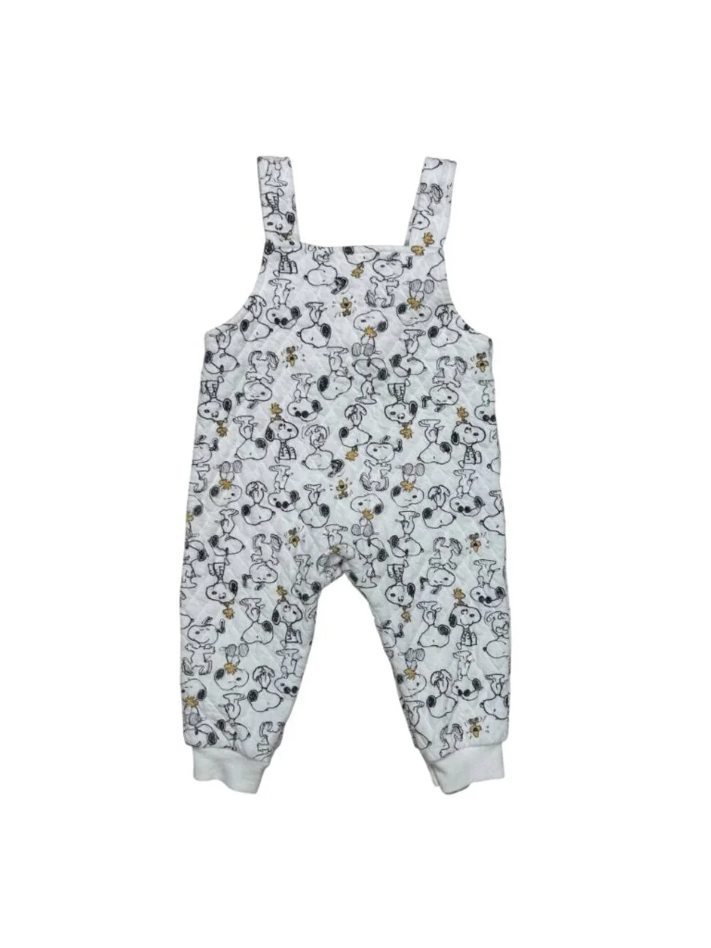 Peanuts Snoopy & Woodstock All Over Print Toddler 6-9 Months Overalls Romper Sof